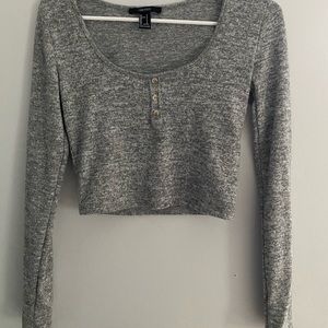 gray cropped long sleeve